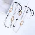 TongLing Minimalist Metal Fashion Jewelry Geometric Oval Pelelith Alloy Dainty Necklace Chain for Women Men