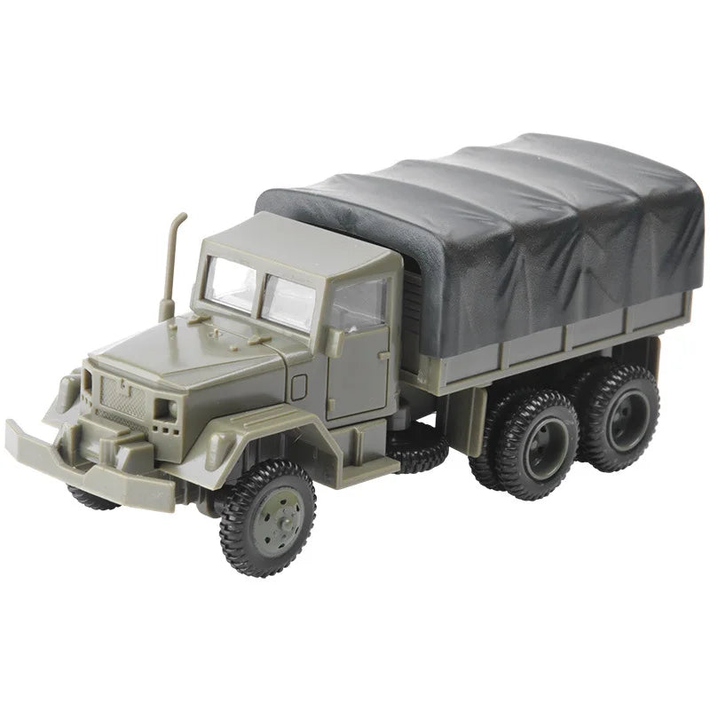 1:72 M35 BTR-80 Military Tank Plastic Hobby Models Kids Educational Construction Kits WW2 Army Toys Free Wheeling Set