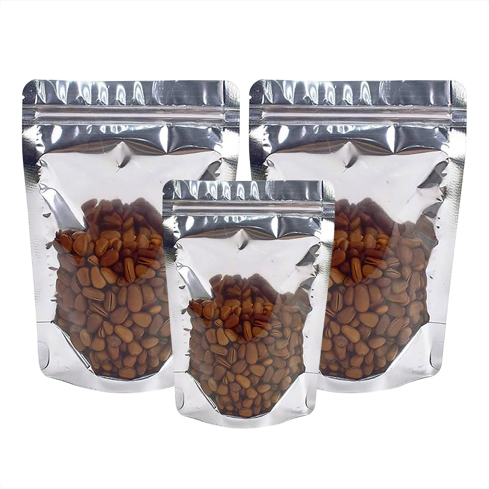 Best Quality PET VMPET CPP Stand up Pouch One Side Transparent and One Side Aluminum Foil Zipper for Food Packaging