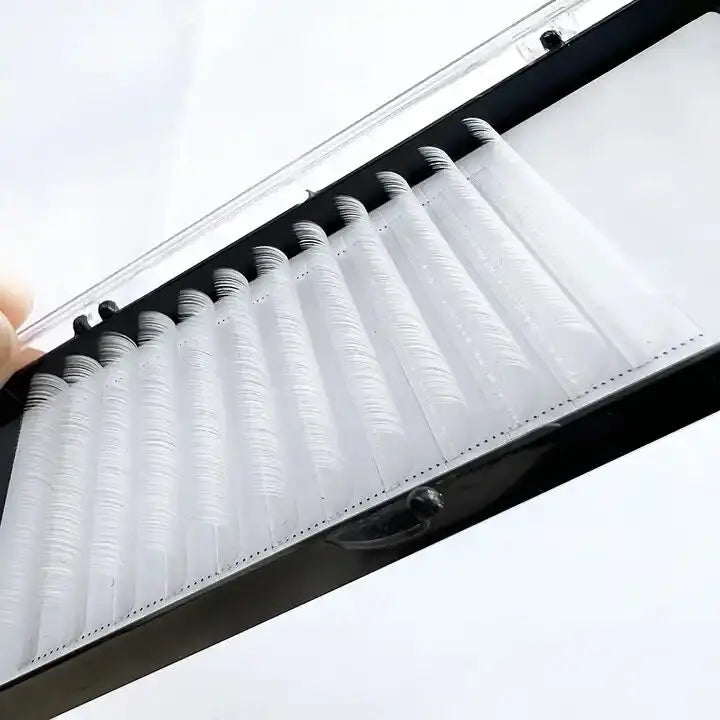 White Cashmere Individual Lash Extension Tray 0.07 0.10 0.15 BC CDC DDD Curl  Brown Color False Eyelash Extension