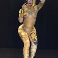 Golden Rhinestones Sparkly Jumpsuit Jazz One-Piece Bodysuit Birthday Outfit Bar Dj Sexy Nightclub DS Singer Party Wear