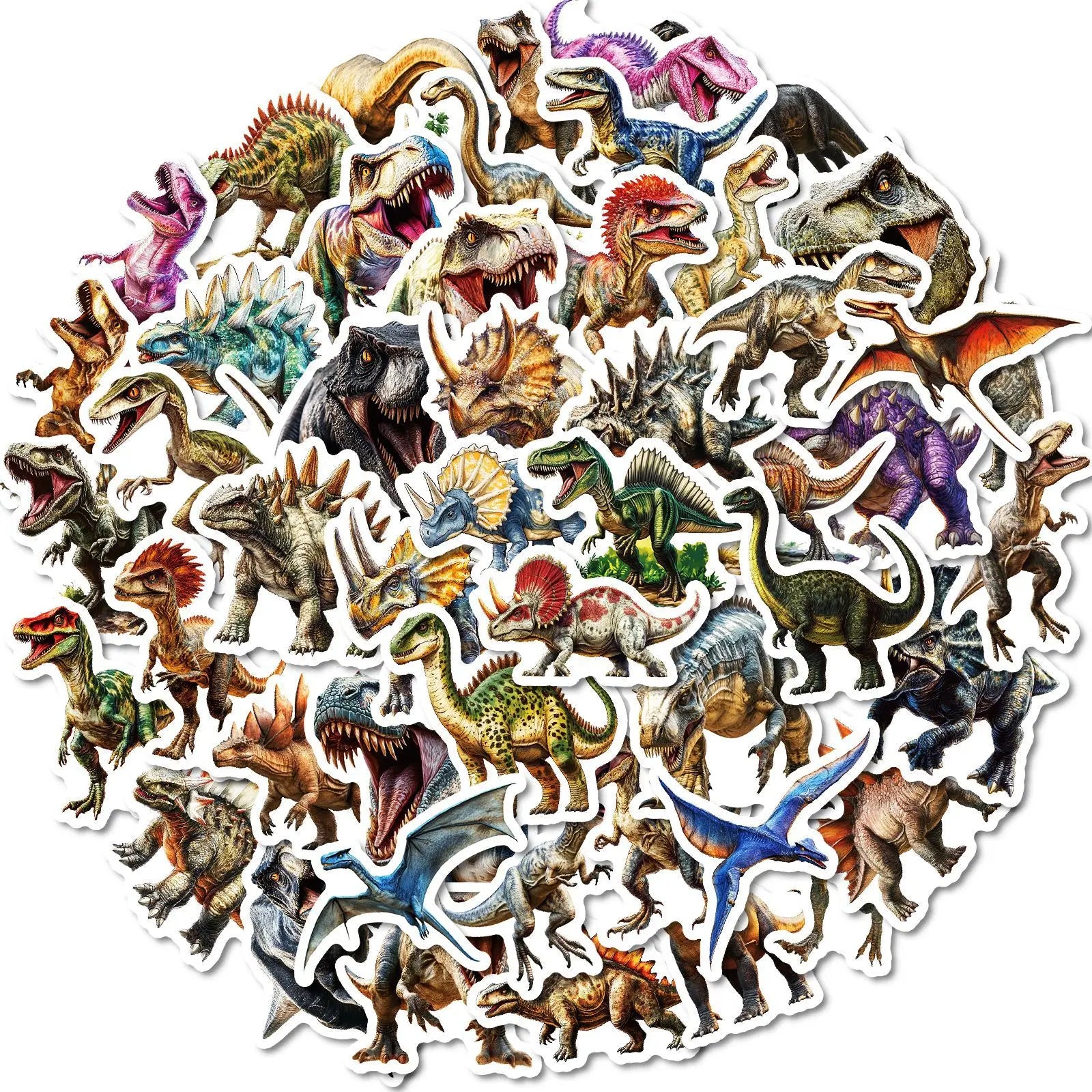 50PCS Fierce wild animals jumbo realistic dinosaur stickers