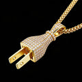 Luxury Hip Hop Bling CZ 925 Sterling Silver Iced Out Plug Pendant for Men