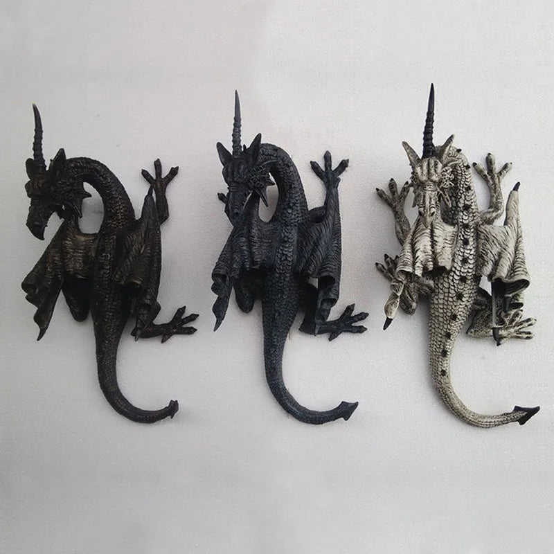 New Resin Dragon Ornaments MAB94 Looking Back Flying Dragon Gargoyles Sculpture Garden Home Decoration