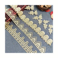 Different Gold Polyester Lace Trimmed With Pure Embroidery Embroidered Veil Lace Decorative Fabric for GarmentJB34/JB35