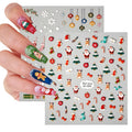 Christmas Nail Art Stickers Decals Self-Adhesive Pegatinas Reindeer Snowflake Snowman Holiday Star Nail Supplies Nail Art D