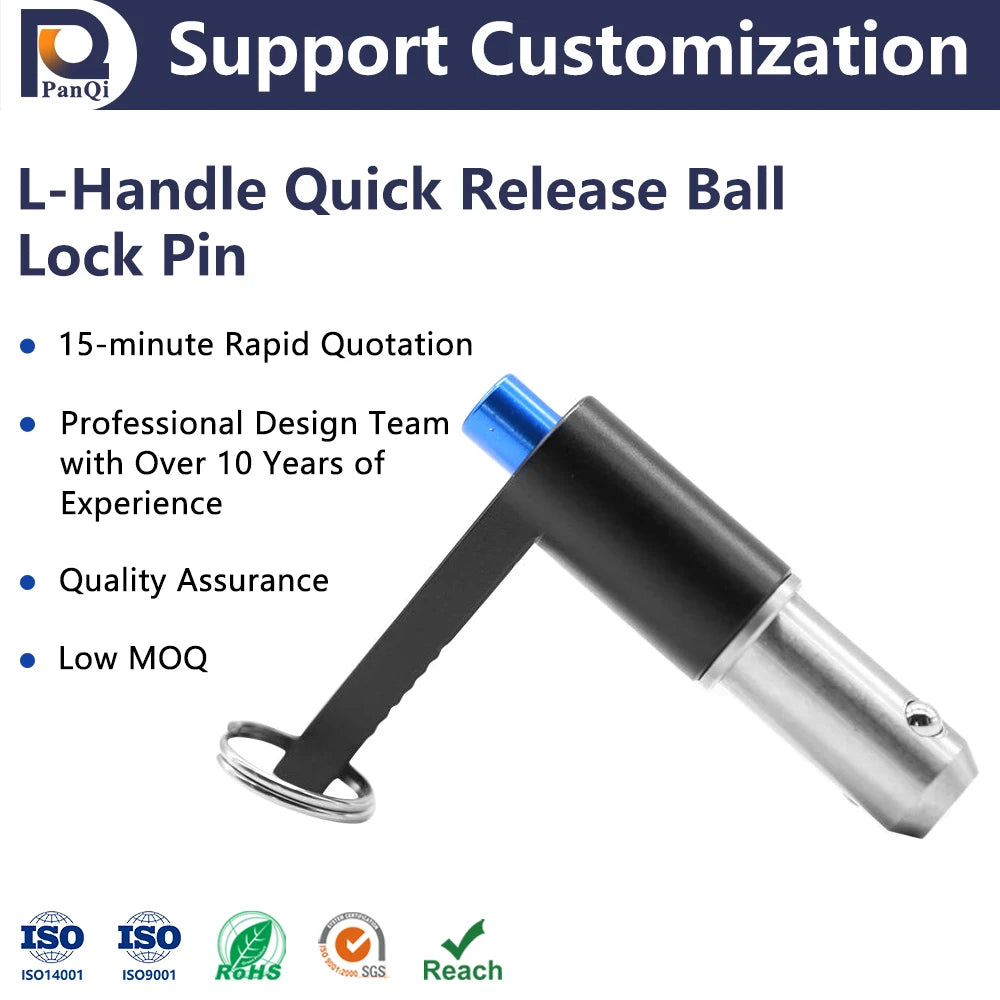 Customized/Stock L Handle Stainless SteelQuick Release Ball Lock Pins