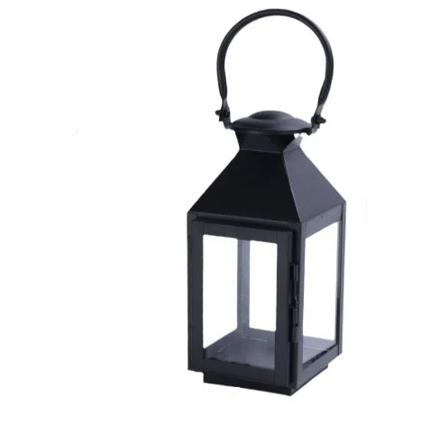 Exquisite Classic Triangle Wind Lamp Black Romantic Metal Candle Holder Glass Chandelier Iron Home Decoration Box Packed ZHUODI