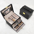 Portable Travel PU Leather Jewelry Container Double Layer Drawer Case for Gift Box Packaging Organizer Storage Custom