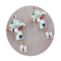 Zinc Alloy Japanese Clothes Kimono Wooden Clogs Shoes Enamel Earring Necklace Jewelry Making