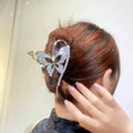 Luxury Full Diamond Crystal Butterfly Hair Claw Hairpin Hairpins Big Pearl Hair Clip Accessories Hairpins Women Hair Clips