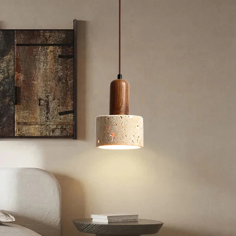 Popular Wabi Sabi Marble Droplight Beige Stone LED Pendant Lamp with 2-Year Warranty for Restaurant Decor Dining Kitchen Island