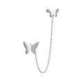 925 Sterling Silver Flying Butterflies Earrings for Women Wedding Engagement Fashion Jewelry Silver Stud Earrings Gift SCE913