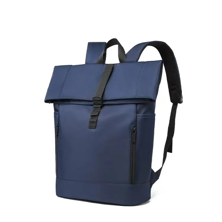 Unisex Lightweight Folding Flip Backpack Large Capacity Travel Leisure Bag Zipper Closure Waterproof PU for School Leisure