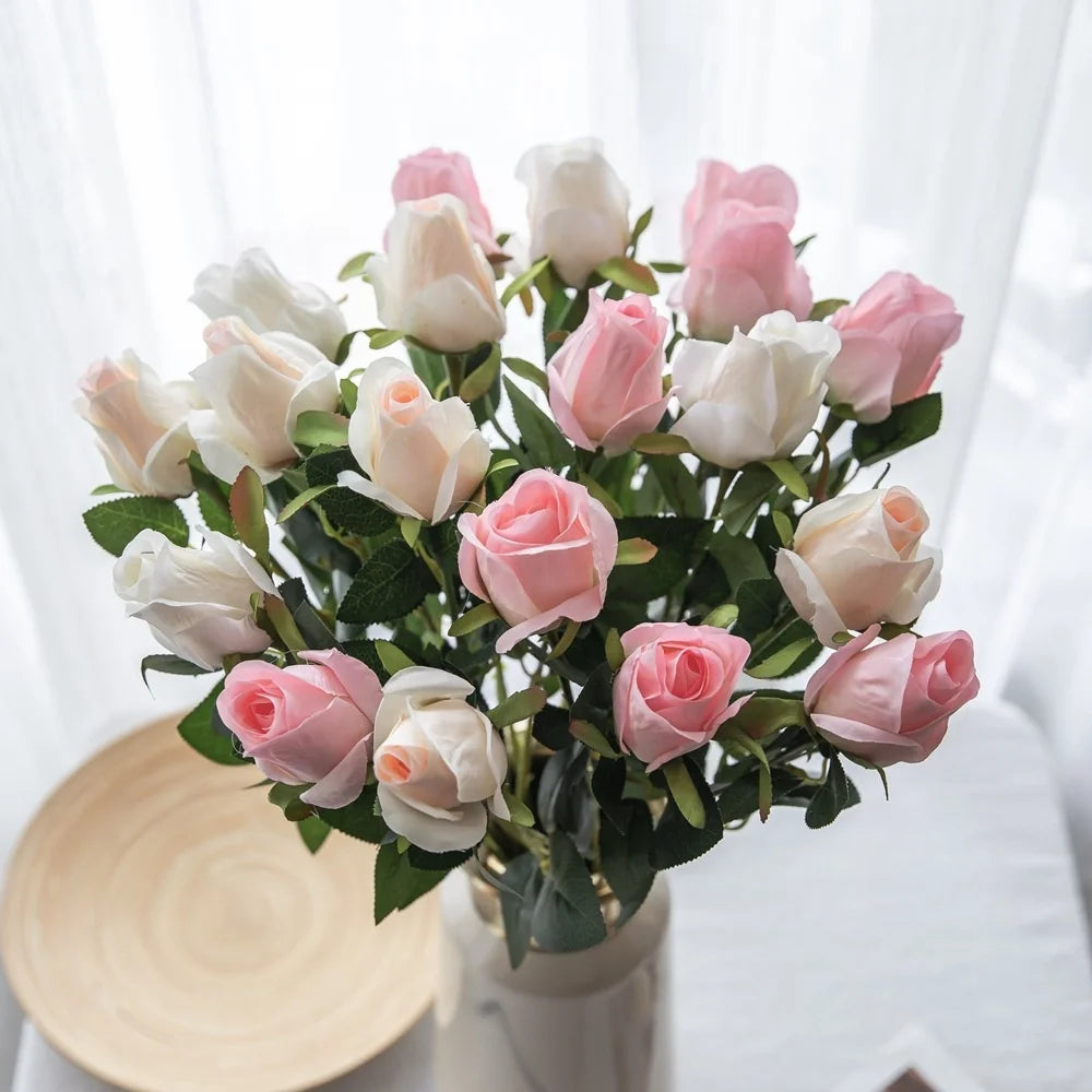 Natural Touch Artificial Flower Silk Red Roses for Wedding Home Hotel Decoration