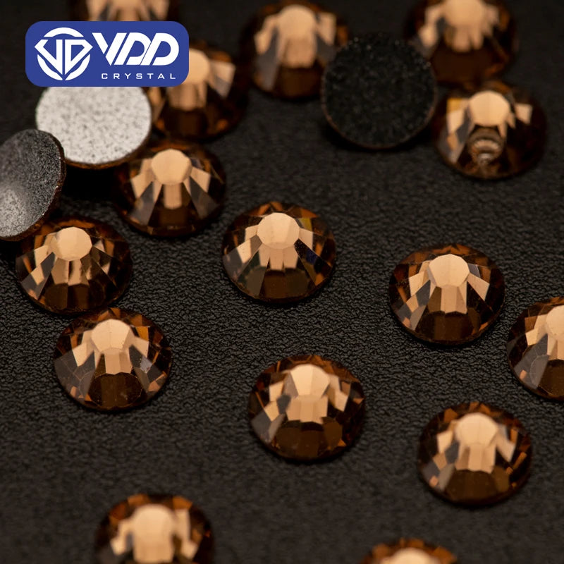 VDD 008 Smoked Topaz SS3-SS30 Glass Rhinestones Crystal Strass Flatback Glitter Stones Wholesale Nail Art DIY Crafts Decorations