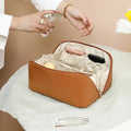 Cosmetic Bag PU Pillow Bag Four-color Large Capacity Storage Portable Travel Toiletry Bag Made of PU Leather Cosmetic Bag