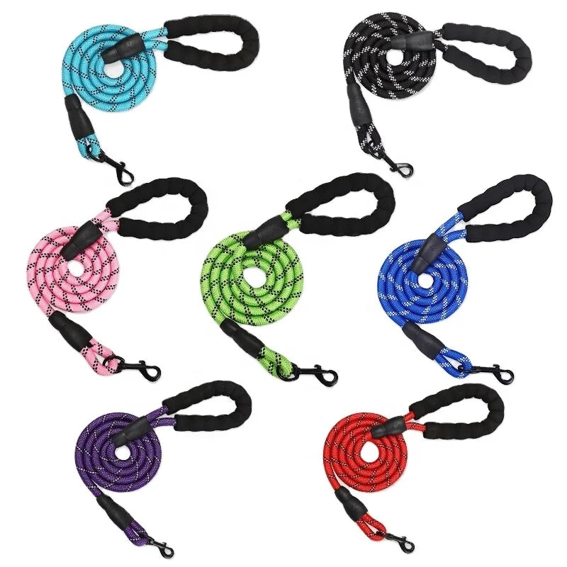 Large Mountain Climbing Running Tracking Reflective Soft Handle Nylon Rope Pet Dog Leash