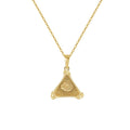 GAN04 Custom Sterling Silver with Gold Plated Triangle Egyptian Pyramid Evil Eye Pendant Hip Hop Jewelry for Women Men