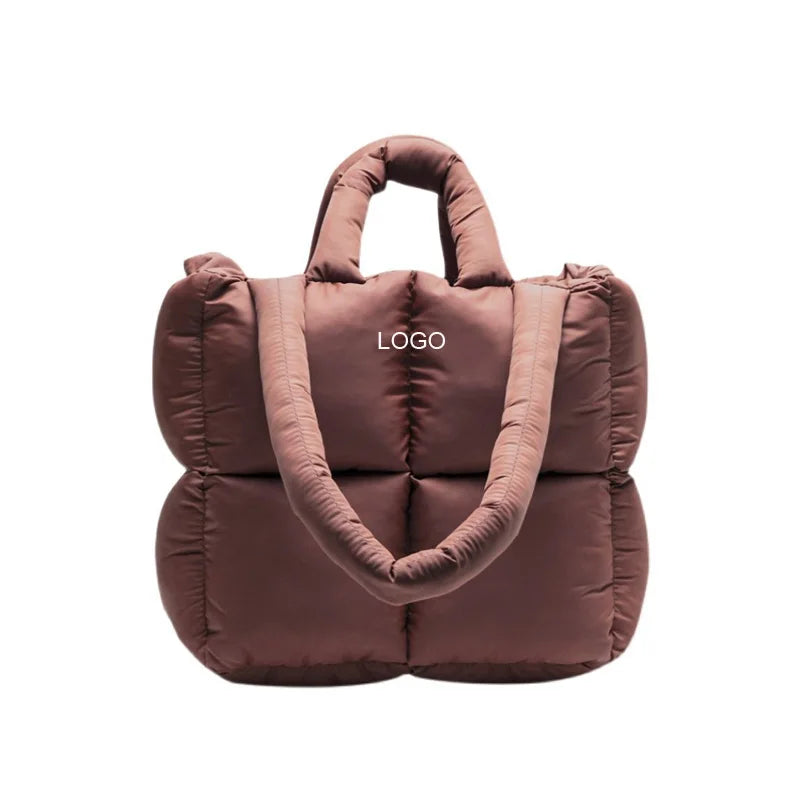 2024 Hot Selling Padded Puffy Tote Bag Handbags Nylon Quilted Puffer Tote Bag for Ladies