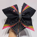 Fast Shipping Cheer Bows Custom Made Free Design Competition Cheer Accessories AB Rhinestone Sparkling Black Pink Bow