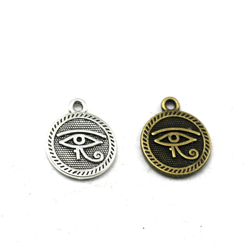 Gift DIY Jewelry Accessory  Antique Silver Antique Bronze Horus Egyptian Pagan Wiccan Symbol Devil Evil Eye Charm Pendant