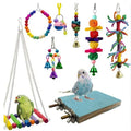 Dancing Paws Eco-Friendly Wood Bird Parrot Chew Bite Toy Multicolor 8-Piece Set Model DP125