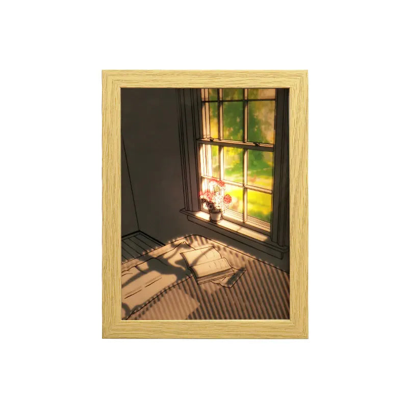 3D LED 8\" A4 Photo Frame Sunshine Nighttime Ambient Lighting Table/Wall Landscape Art Holiday Parties Decor Home Office