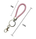 Best Selling  Cute pink Leather Braided Rope Multifunction Key Chain Strap Keyring