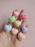 100PCS Shiny Lace Love Heart Series Resin Flatback Cabochons for Hairpin Scrapbooking DIY Jewelry Craft Decoration Accessories