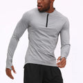 Wholesale Men's Active Wear Gym T-Shirt Long Sleeve Breathable Quick Dry Solid Turtleneck Knitted Eco-Friendly 260 Grams Regular