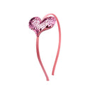 5MM Kids Sequins Heart Shape Scale Effect Sweet Style Accessories Ribbon Cover Fabric Christmas/School/Daily Use Hair Band