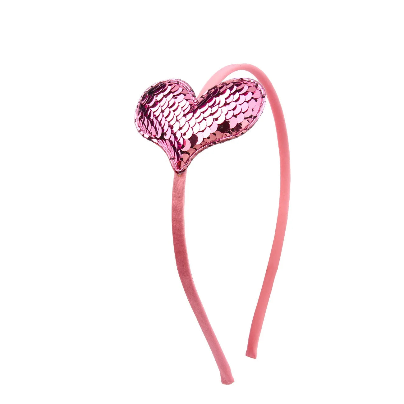5MM Kids Sequins Heart Shape Scale Effect Sweet Style Accessories Ribbon Cover Fabric Christmas/School/Daily Use Hair Band