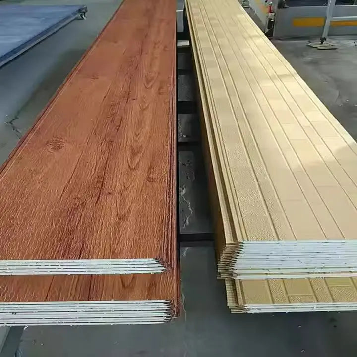 Factory Price Pu Polyurethane Interior Wall Outdoor Cladding House Thermal Insulated Sheds Garage Sandwich Panels