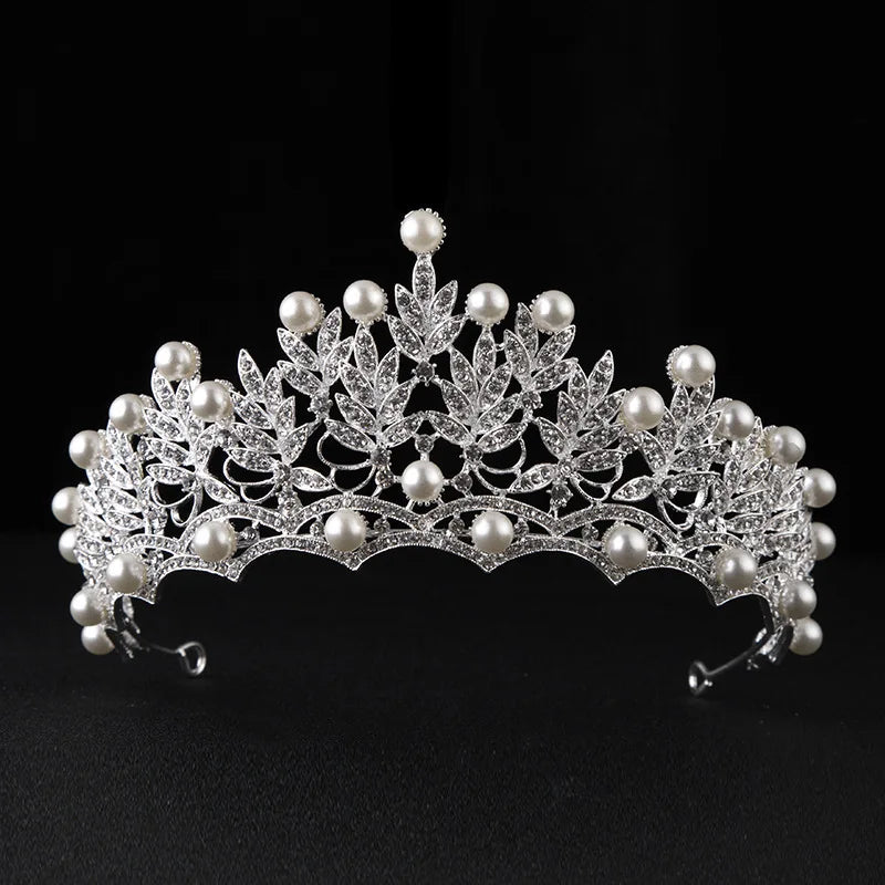 Wholesale Korean Wedding Bride Crown Large Headdress Rhinestone Crown Headdress Bride Tiaras Wedding Party Gift Birthday 1 Piece