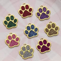 Custom Luxury Solid Zinc Alloy Dog Paw Engraving Personalised Glitter Pet ID Tags Anti-lost Collar Pendant