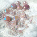 Wholesale Polished Aura Rose Quartz Crystal Shiny Quartz Sphere Stones Palm Stone Healing Crafts for Wedding Decoration & Gift