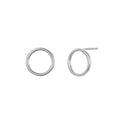 316L Stainless Steel Trendy 10mm Round Ring Glossy Simple Circle Stud Earrings