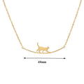 Fashion Walking Cat Necklace for Women Girls Waterproof 18K Gold Plated Stainless Steel Cat Pendant Necklace Wholesale