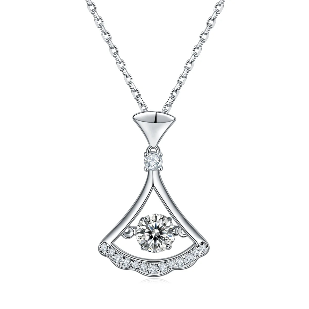Original Factory Rare 925 Sterling Silver Necklace Chain Moissanite on White Gold Necklace Gra Certificate for Women Jewelry