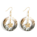 Hawaiian Jewelry Wholesale 14k Gold Flower Mother of Pearl Jewelry Earrings