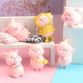 Mini Pig Figurine Animal Model Korean Jewelry Accessories Resin Craft Micro Landse Miniature Fairy Garden Accessory Jewelry