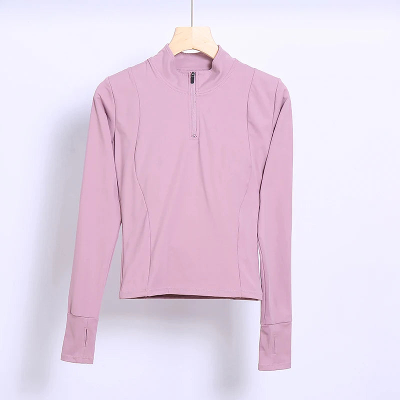 Pink Equestrian Long Sleeves Shirt Women Horse Riding Base Layer Racing Show Shirt Quick Dry Equestrian Clothing Women