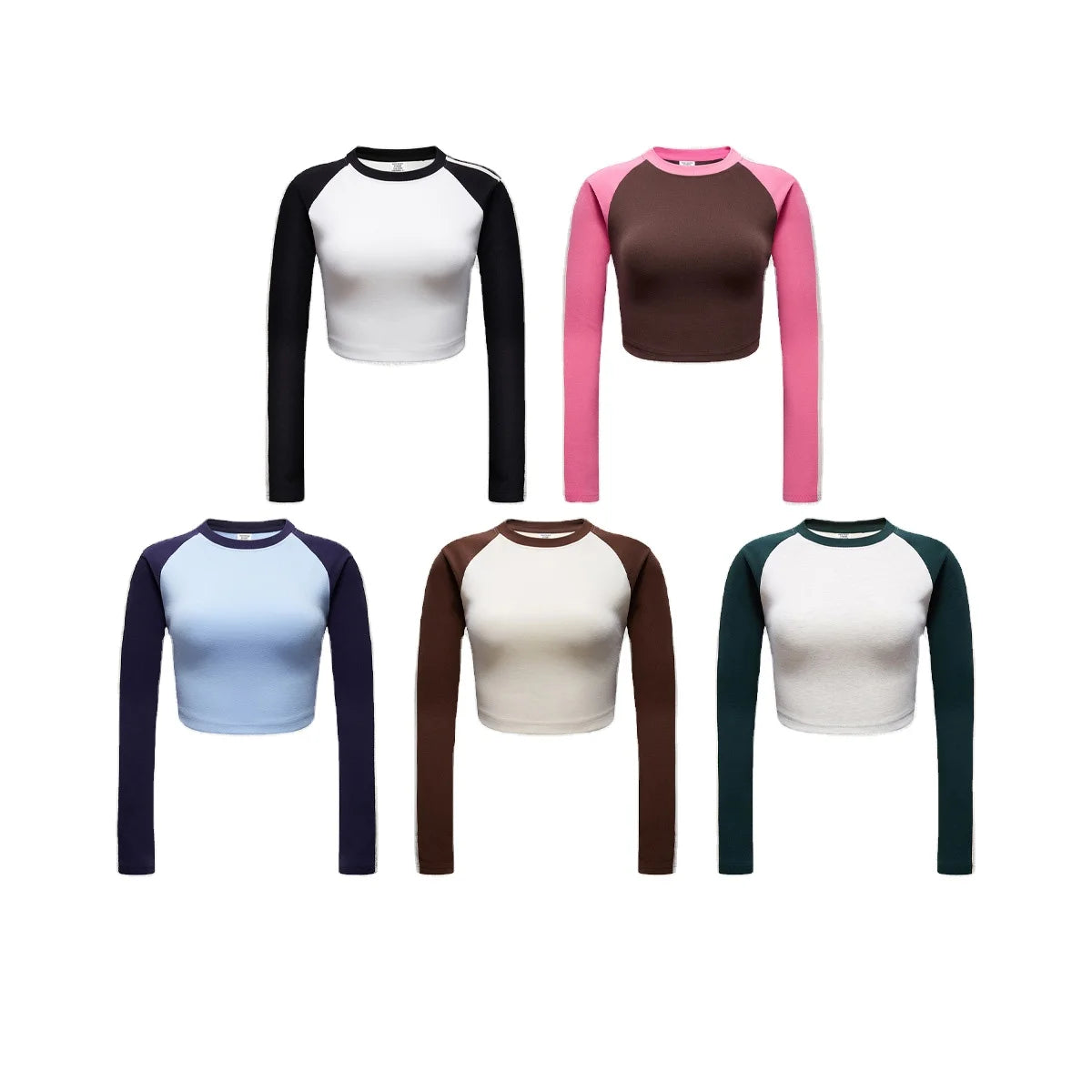 Custom Wholesale Yoga Sport Plain Pullover Short Crop Top Casual Long Sleeve Women T Shirt