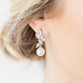 New Arrival Simple Temperament Zircon Earrings Sparkle Personality Fashion Trend Pearl Earrings for Women