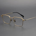 Golden Plate Titanium Glass Frames Rectangle Eyeglasses for Men Women Fancy Prescription Optical Frames Solid Pattern Eye Wear