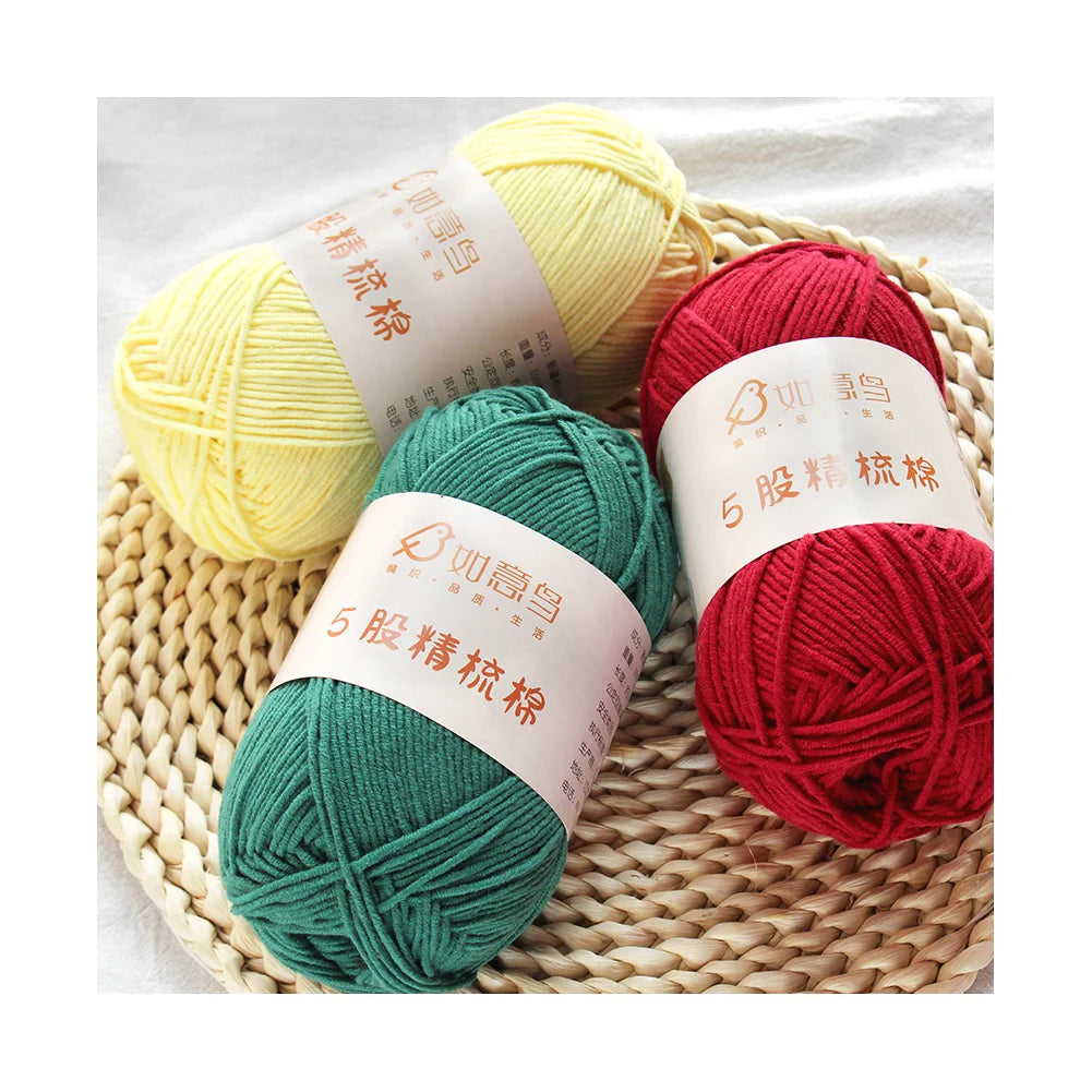 Popular Selling Cute Baby 50G Dyed Blended for Scarf Pillow Blanket Milk Cotton Acrylic Yarn