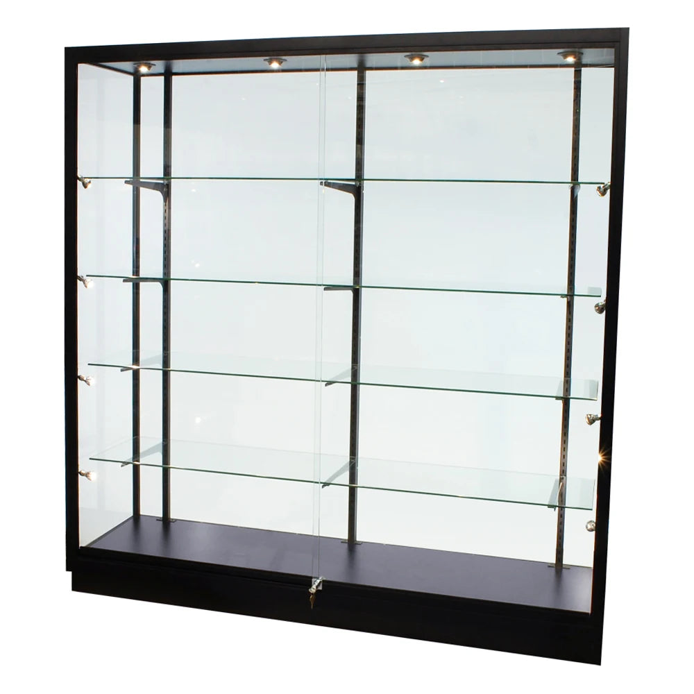 KEWAY KW-S161 Top Sale 100*40*100cm Lockable Sliding Door Full Vision All Glass Jewelry Display Showcase Cabinet for Retail Use
