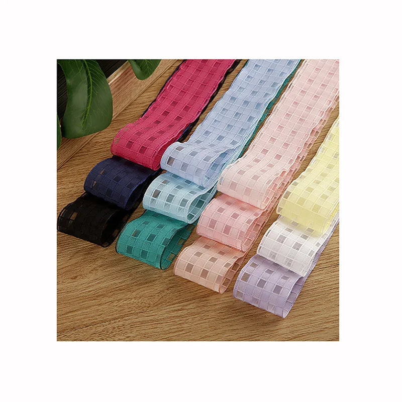 Polyester Lattice Mesh Webbing Ribbon Bow Hair Hat Accessories Wedding Shoes Gift Box Packing Decoration DIY Material Ribbons