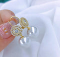 E1506 11-12mm DIY Natural Freshwater Pearl Charm Earrings Mounting Accessory 925 Sterling Silver Gold Plated  Jewelry for Women